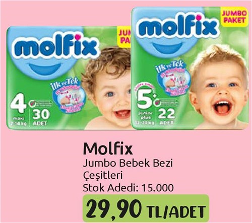 Molfix Jumbo Bebek Bezi Çeşitleri/Adet image