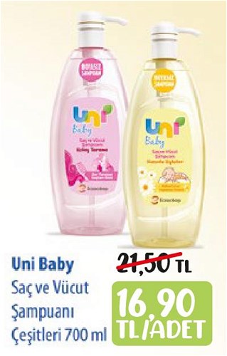 Uni Baby Saç ve Vücut Şampuanı Çeşitleri 700 ml image