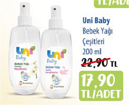 Uni Baby Bebek Yağı Çeşitleri 200 ml image