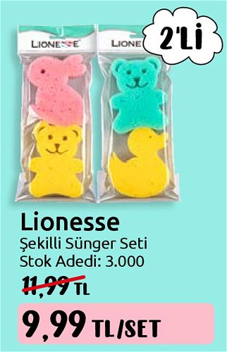 Lionesse Şekilli Sünger Seti 2'li image