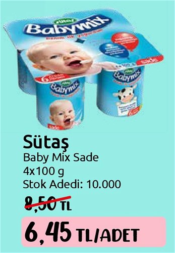 Sütaş Baby Mix Sade 4x100 g image