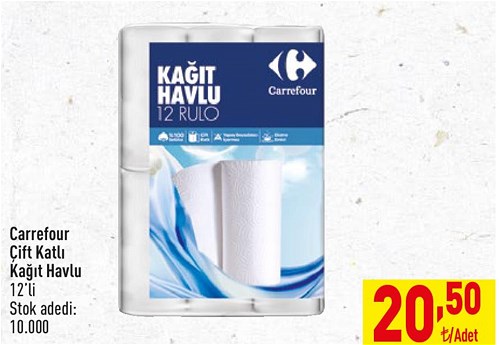 Carrefour Çift Katlı Kağıt Havlu 12'li image