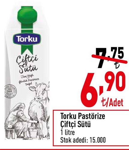 Torku Pastörize Çiftçi Sütü 1 litre image