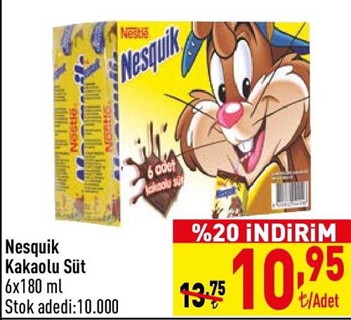 Nesquik Kakaolu Süt 6x180 ml image