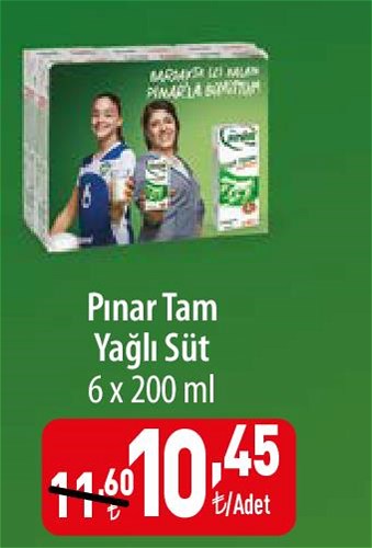 Pınar Tam Yağlı Süt 6x200 ml image