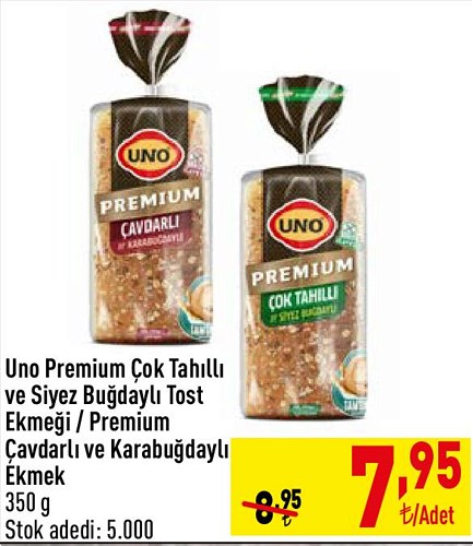 Uno Premium Çok Tahıllı ve Siyez Buğdaylı Tost Ekmeği / Premium Çavdarlı ve Kara image