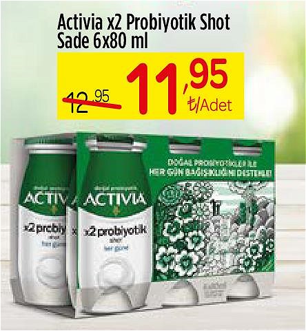 Activia x2 Probiyotik Shot Sade 6x80 ml image