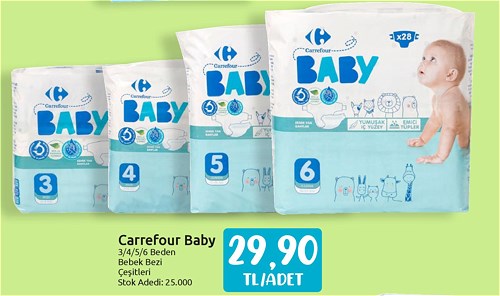 Carrefour Baby 2/3/4/5/6 Beden Bebek Bezi Çeşitleri image