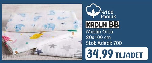Krdln Bb Müslin Örtü 80x100 cm image