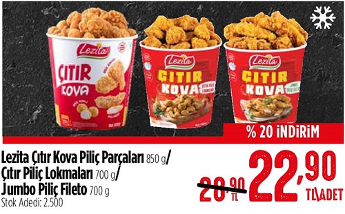 Lezita Çıtır Kova Piliç Parçaları 850 g/Çıtır Piliç Lokmaları 700 g/Jumbo Piliç  image