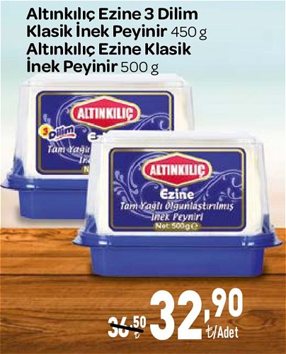 Altınkılıç Ezine 3 Dilim Klasik İnek Peynir 450 g/Ezine Klasik İnek Peynir 500 g image