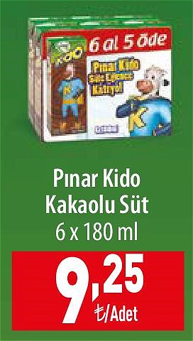 Pınar Kido Kakaolu Süt 6x180 ml image