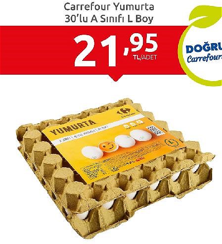 CarrefourSA Carrefour Yumurta 30'lu A Sınıfı L Boy