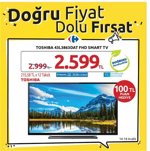 Toshiba 43L3863DAT FHD Smart Tv image