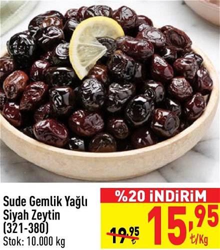 Sude Gemlik Yağlı Siyah Zeytin (321-380) Kg image