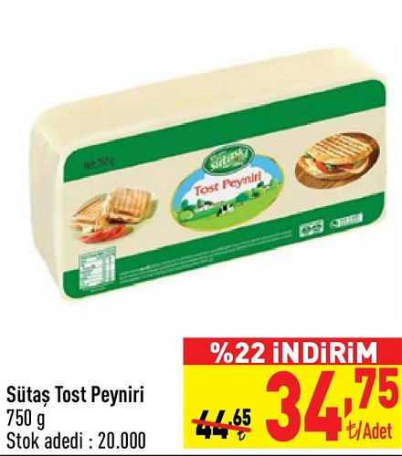 Sütaş Tost Peyniri 750 g image