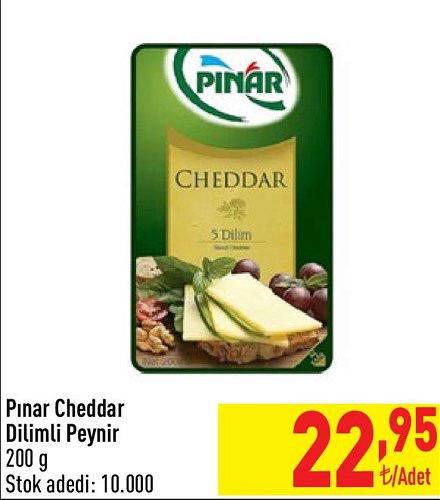 Pınar Cheddar Dilimli Peynir 200 g image