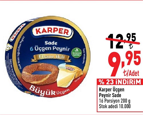 Karper Üçgen Peynir Sade 16 Porsiyon 200 g image