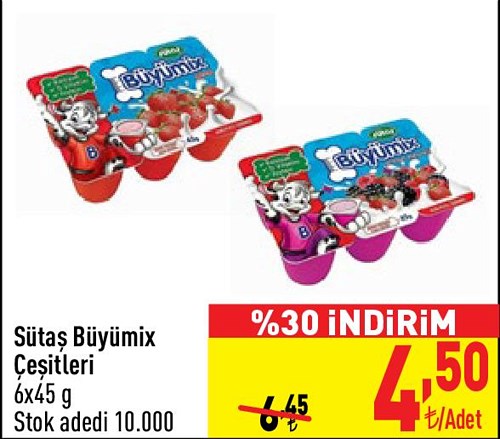 Sütaş Büyümix Çeşitleri 6x45 g image