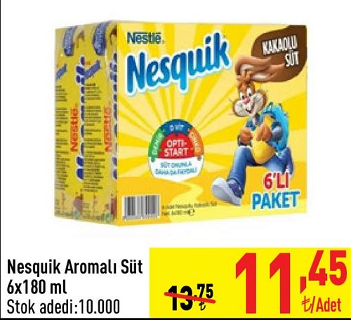 Nesquik Aromalı Süt 6x180 ml image