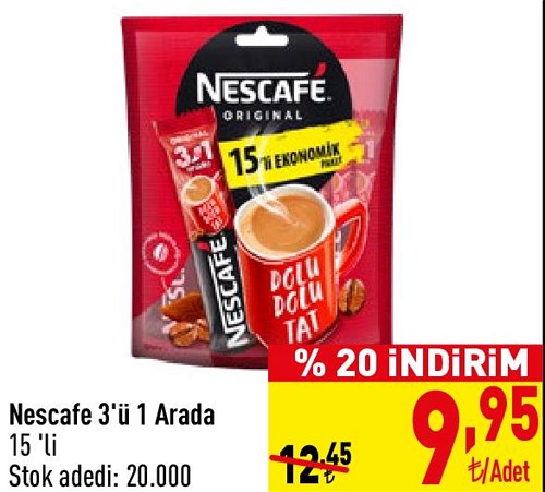 Nescafe 3'ü 1 Arada 15'li image