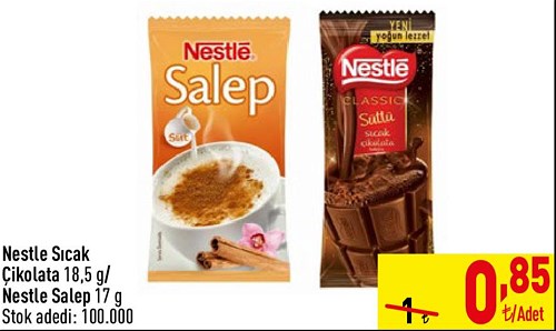 Nestle Sıcak Çikolata 18,5 g/Nestle Salep 17 g image