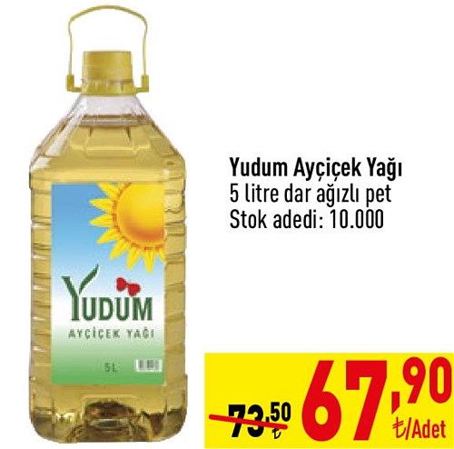 Yudum Ayçiçek Yağı 5 litre Dar Ağızlı Pet image