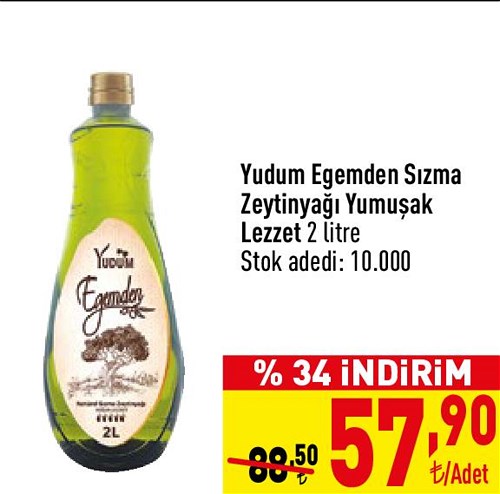 Yudum Egemden Sızma Zeytinyağı Yumuşak Lezzet 2 litre image