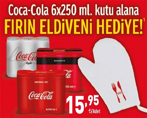 Coca-Cola 6x250 ml Kutu - Fırın Eldiveni Hediye image