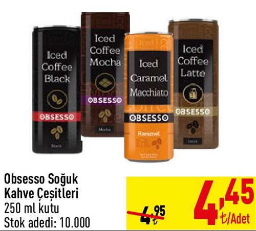 Obsesso Soğuk Kahve Çeşitleri 250 ml Kutu image