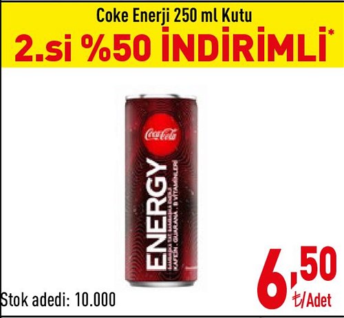 Coke Enerji 250 ml Kutu image