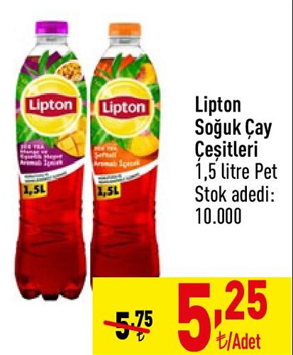 Lipton Soğuk Çay Çeşitleri 1,5 litre Pet image