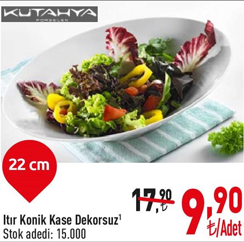 Kütahya Porselen Itır Konik Kase Dekorsuz 22 cm image