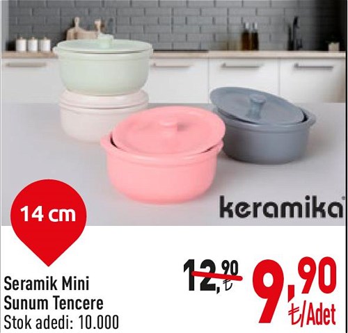 Keramika Seramik Mini Sunum Tencere 14 cm image