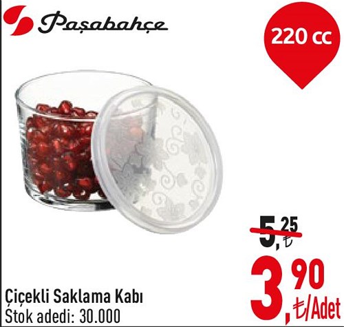 Paşabahçe Çiçekli Saklama Kabı 220 cc image