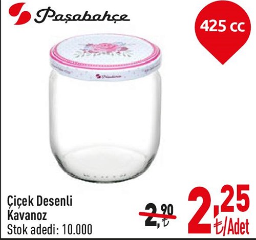 Paşabahçe Çiçek Desenli Kavanoz 425 cc image