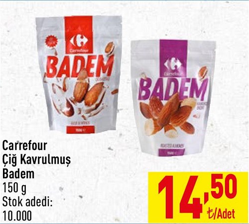 Carrefour Çiğ / Kavrulmuş Badem 150 g image