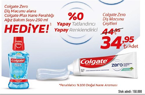 Colgate Zero Diş Macunu Çeşitleri/Adet+Colgate Plax Nane Ferahlığı Ağız Bakım Su image