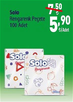 Solo Rengarenk Peçete 100'lü image