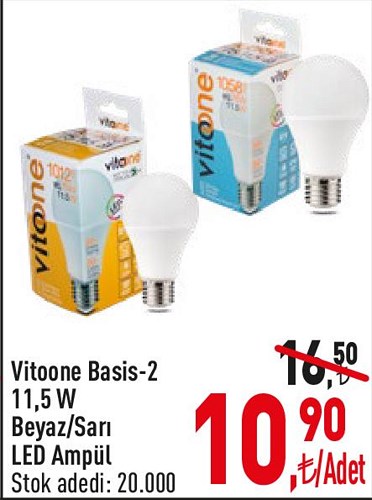 Vitoone Basis-2 11,5 W Beyaz/Sarı Led Ampul image