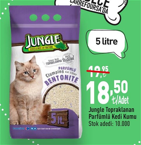 Jungle Topaklanan Parfümlü Kedi Kumu 5 l image