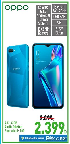 Oppo A12 32 GB Akıllı Telefon image