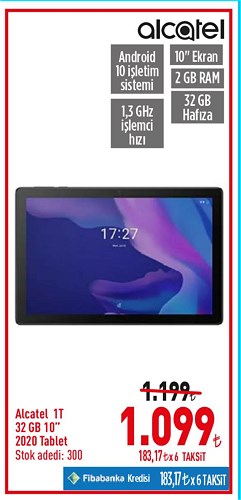 Alcatel 1T 32 GB 10" 2020 Tablet image