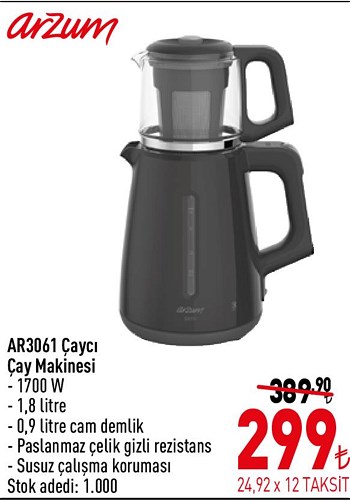 Arzum AR3061 Çaycı Çay Makinesi image