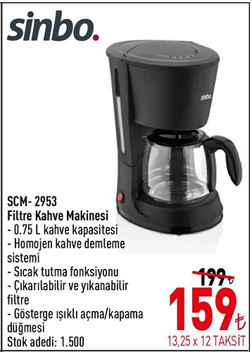 Sinbo SCM-2953 Filtre Kahve Makinesi image