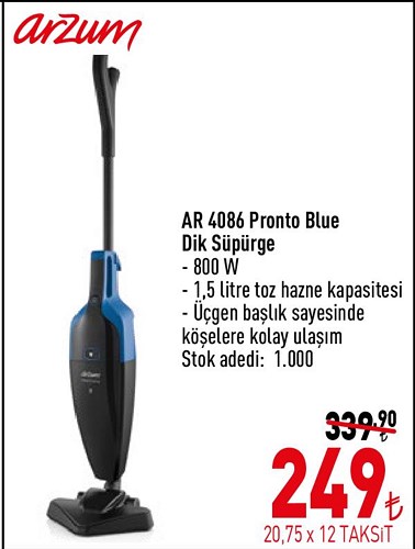 Arzum AR 4086 Pronto Blue Dik Süpürge 800 W | İndirimde Market