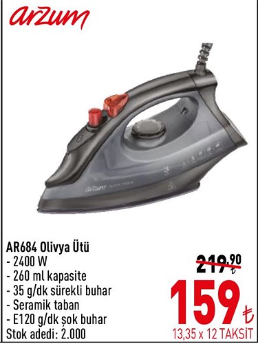 Arzum AR684 Olivya Ütü 2400 W image