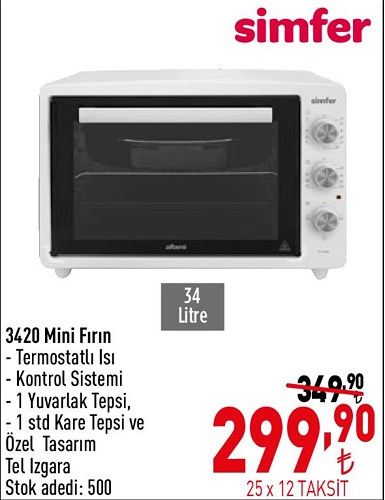 Simfer 3420 Mini Fırın | İndirimde Market