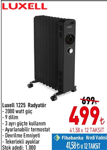 Luxell 1225 Radyatör 2000 W 9 Dilim image