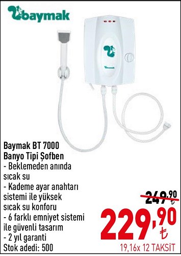 Baymak BT 7000 Banyo Tipi Şofben image